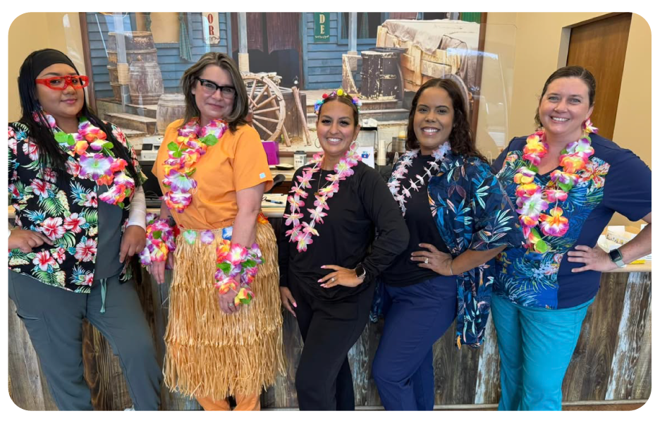 PM Pediatric Care staff dressed up for a beach themed day